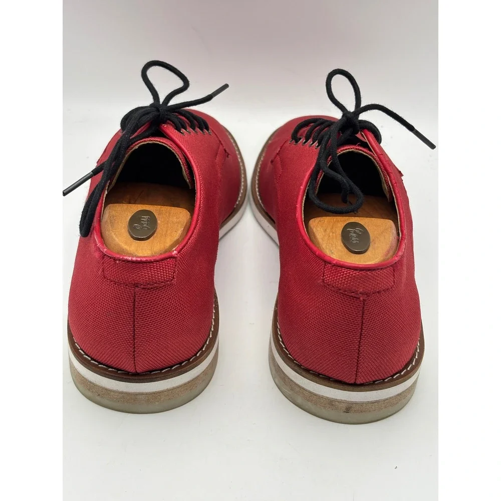 Calvin Klein Mens Red Canvas Derby Lace Up Oxford Shoes 71CLRSZ95 Size 9.5